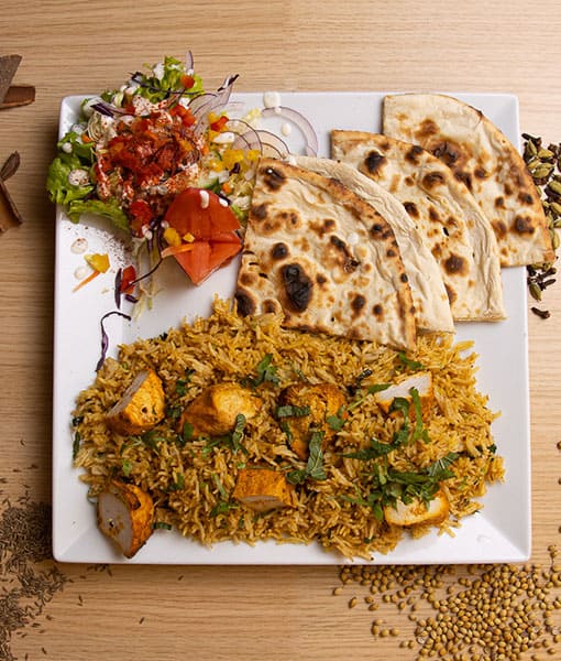 Assiette Poulet Biryani - Riz basmati parfumé au poulet Goa Fast Food Grenoble